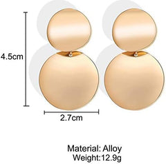 Light 14k Gold Plated Double Circle Earrings