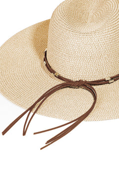 Rope Strap Wide Brim Weave Hat