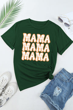 MAMA Round Neck Short Sleeve T-Shirt