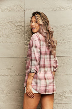 Plaid Button Down Shirt Jacket - Stylish and Versatile for Any Occasion