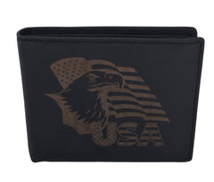 RFID Rustic Men Wallet-Eagle USA Design Craft Stamp