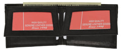 Men's  Genuine Leather Bi-fold 9" x 3.5" Flip Wallet - Assorted Colors