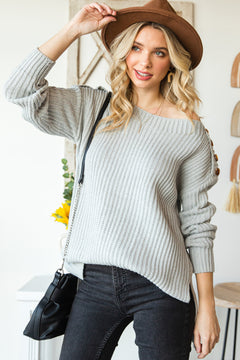 Soft & Cozy Buttoned Boatneck Sweater