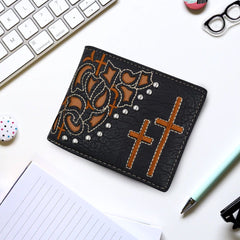 BiFold Embroidery Cross Western Style Wallet