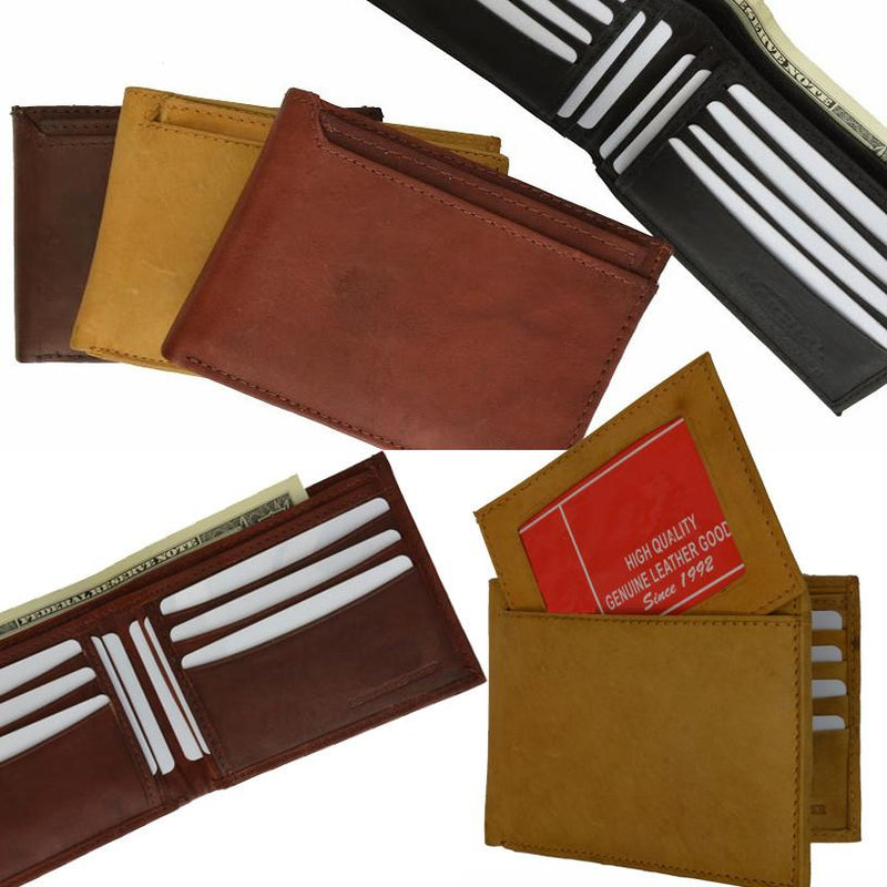 Men's Genuine Leather Bi-fold 8.5