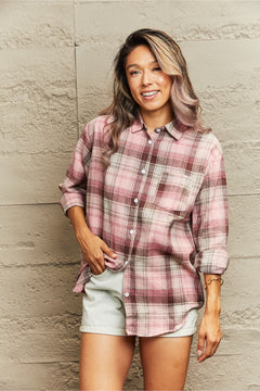 Plaid Button Down Shirt Jacket - Stylish and Versatile for Any Occasion