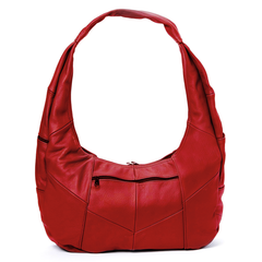 Red AFONiE™ Large Leather Hobo Style Purse