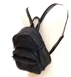 Sling Strap Multiple Pockets Organizer Leather Backpack