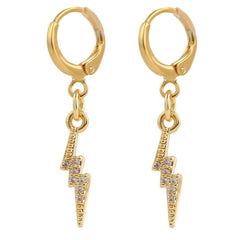 Gold Sparkling Lighting With Crystal Earrings
