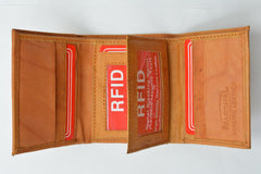 RFID Men's Trifold Leather Wallet RFID Blocking