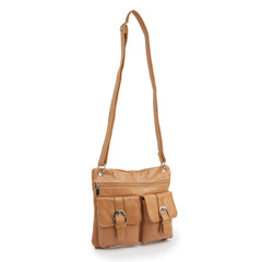 Deluxe Functional Multi Pocket Leather Crossbody Bag