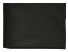 Genuine Leather Bi-fold with Removable Compartment - Black
