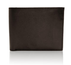 Genuine Leather Bi-fold with Removable Compartment - Black