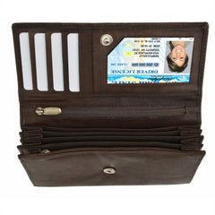 Snap enclosure Leather Women Wallet