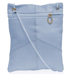 Genuine Leather Multi-Pocket Crossbody Purse Bag - Beige