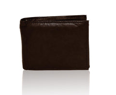 Genuine Men's Extra Capacity Leather Slimfold Wallet - Black