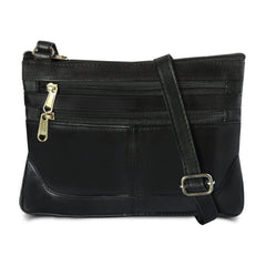 Slim Zipper Pockets Crossbody Handbag