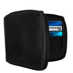 Zip-Around Premium Leather Wallet
