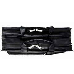 AFONiE Black Leather Briefcase for Laptop