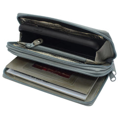 Double Zipper Leather RFID Wallet For Women