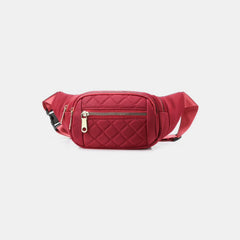 Quilted Multi-Pocket Waist Belt Bag