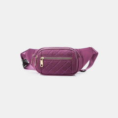 Quilted Multi-Pocket Waist Belt Bag