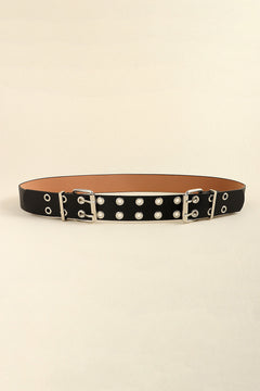 Timeless Double Eyelet PU Leather Belt!