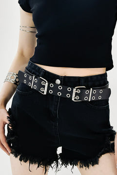 Timeless Double Eyelet PU Leather Belt!