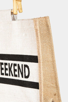 Bamboo Handle Hello Weekend Tote Bag