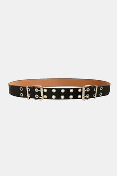 Timeless Double Eyelet PU Leather Belt!