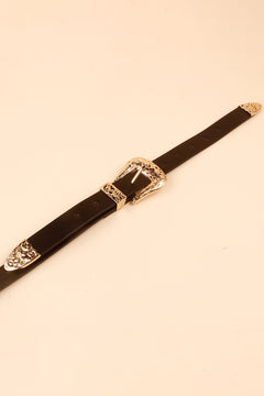 Slim Double Buckle PU Leather Belt!