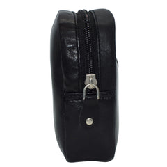Soft Leather Rounded Zipper Closure Unisex Cigarette Case