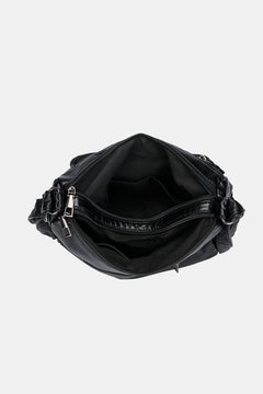 Vegan Leather Heart-Detailed Medium Shoulder Bag