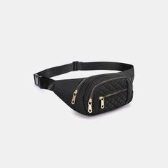 Quilted Multi-Pocket Waist Belt Bag