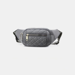 Quilted Multi-Pocket Waist Belt Bag