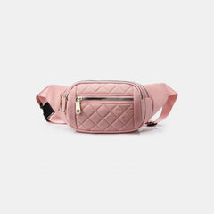 Quilted Multi-Pocket Waist Belt Bag