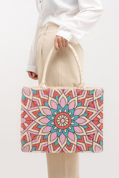 The Flower Straw Weave Tote