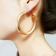 Bold Gold Hoops Large Earrings
