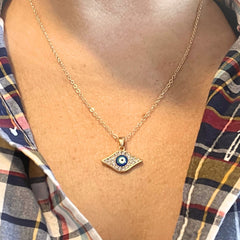 Evil Eye Protector 14K Gold Plated Necklace for Women