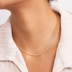 18K Gold Plated Rope Women Necklace