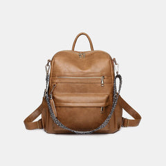 Large Vegan Leather Fashionable Convertible Backpack