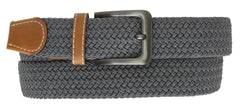 Square Silver Buckle Braided Elastic Stretch Belts