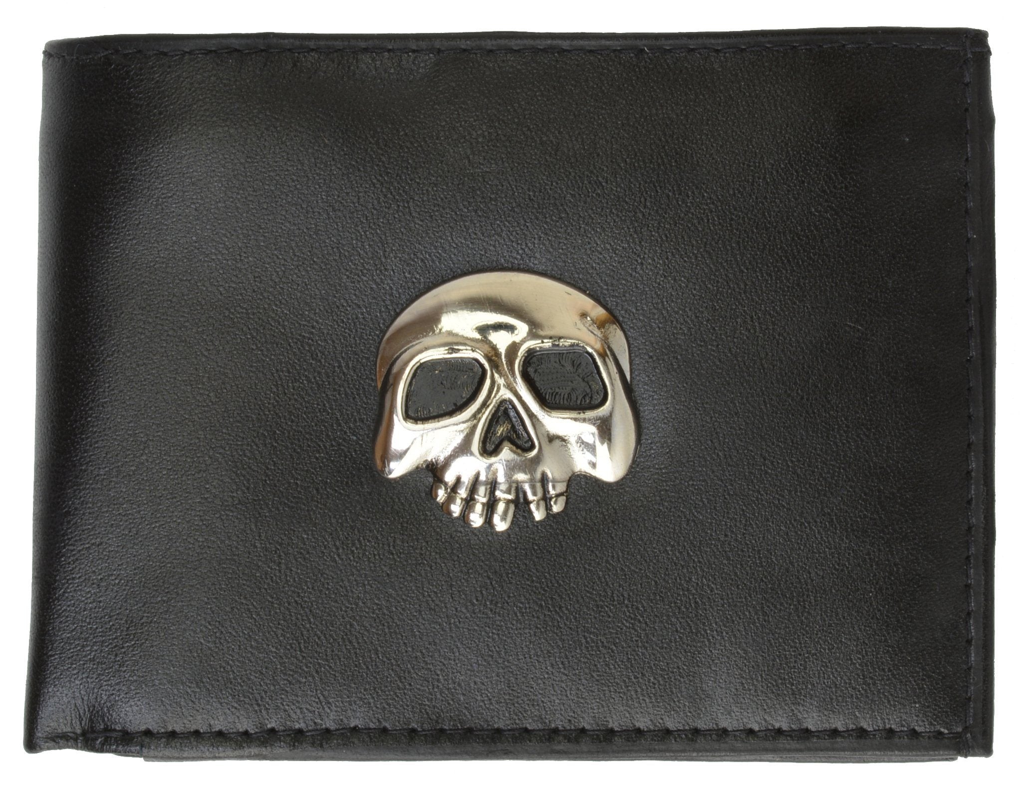 Skull Biker Leather Bi-Fold Men Wallet