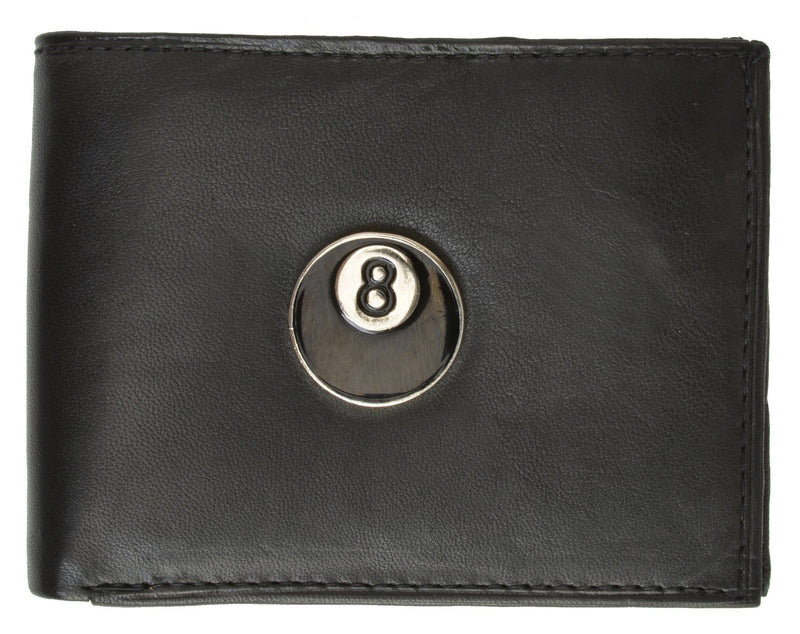 Eight Ball Leather Bi-Fold Wallet