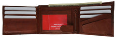 Leather Bi-Fold Wallet -Brown