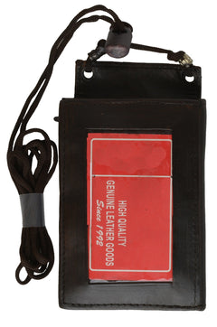Unisex Genuine Leather Bi-fold ID Holder