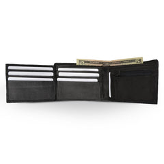Men Genuine Leather Tri-fold Wallet