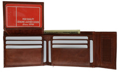 Men's Genuine Leather Bi-fold Safe Wallet