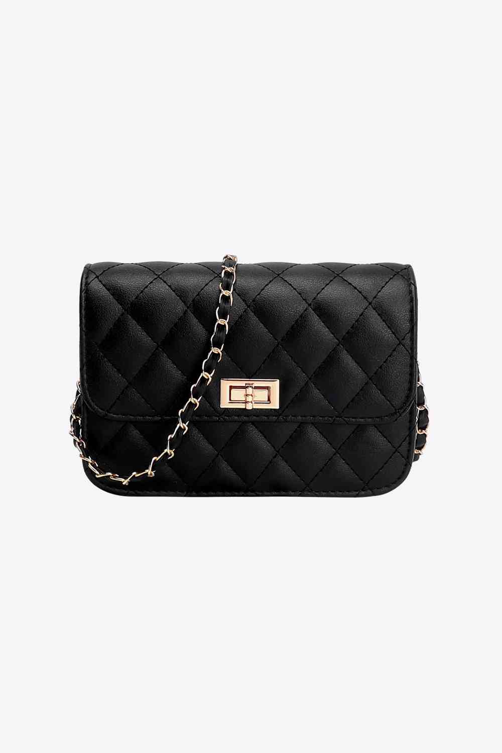 Wholesale Small PU Leather Crossbody Bag with Quilted Design: Chic and Sophisticated Black / One Size