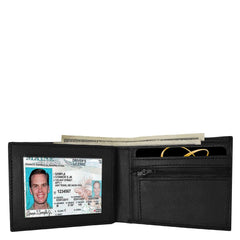 Men's ID Smooth Leather Bifold Wallet